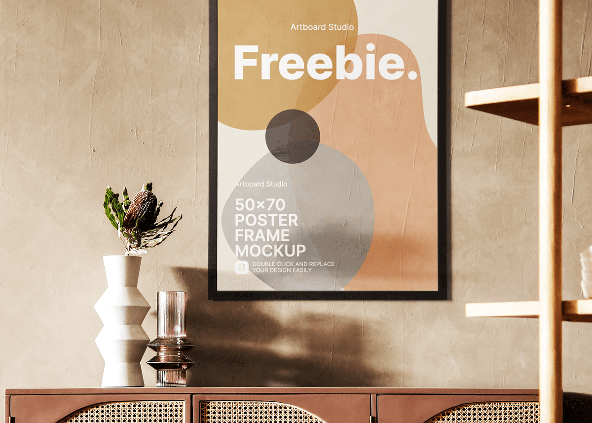 Here’s a look at how to design a banner. Free Poster Frame Mockup Template
