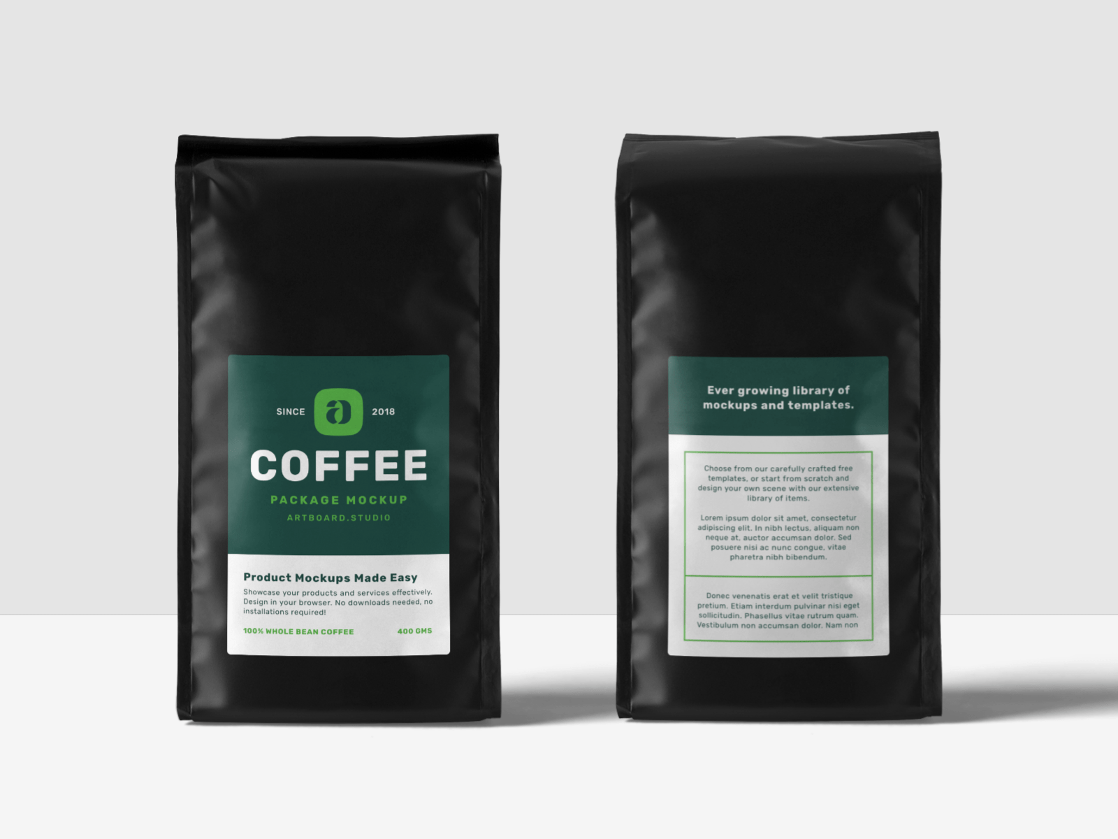 Get started for free no credit cards required Coffee Packaging Mockup Scene