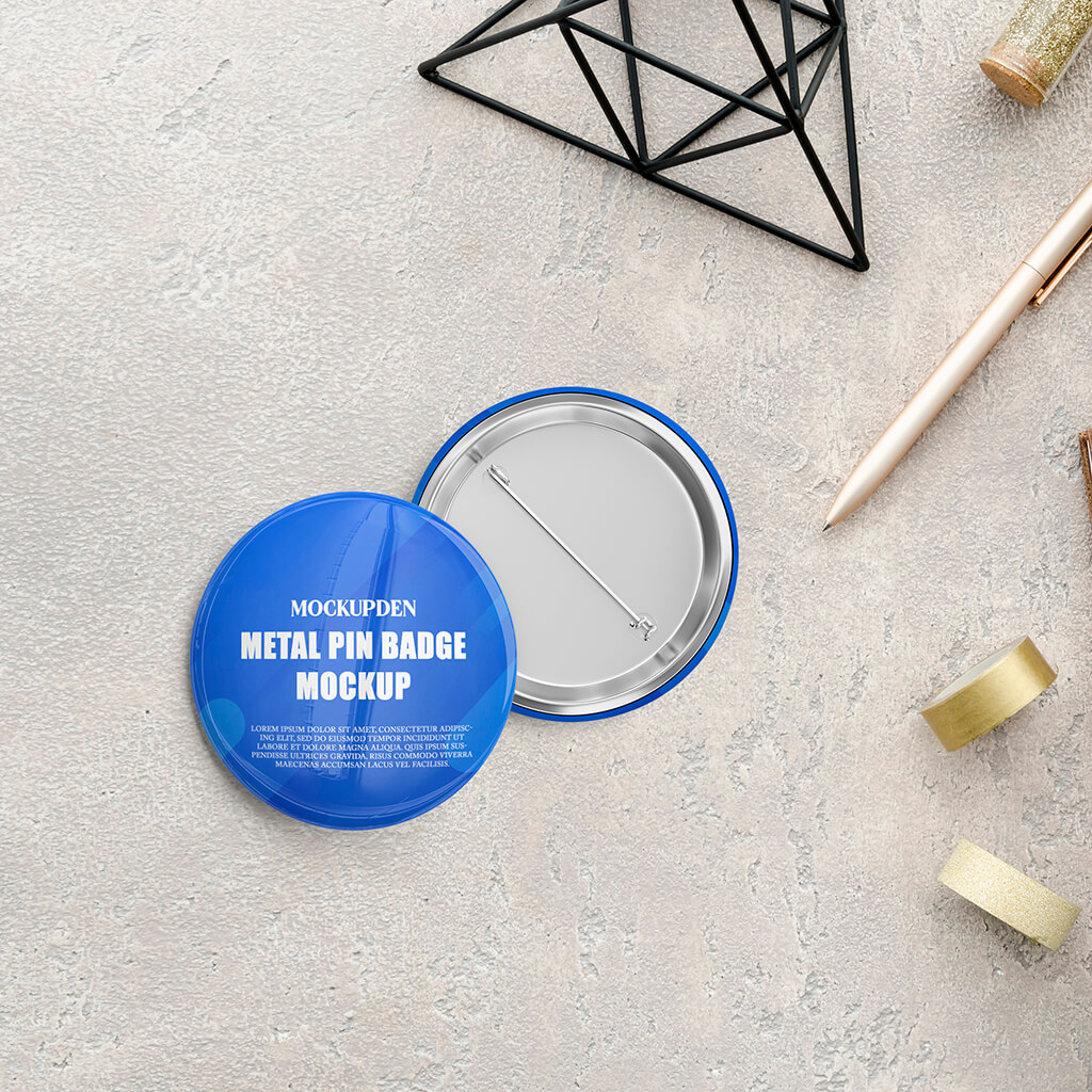 49+ Download Pin Metal Mockup Free&nbsp;PSD